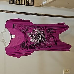 Fleurish magenta tunic